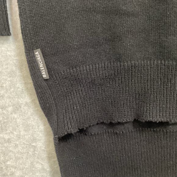 Balenciaga Turtleneck Sweater Size 40 100% Cashmere Italy Luxury Designer Black - Picture 5 of 16